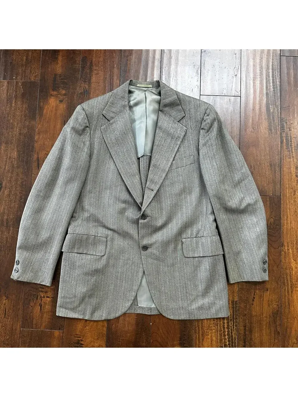 1960s 1970s Brown Striped Sport Jacket VTG Mens Suit 41 33x27 Rockabilly Wool